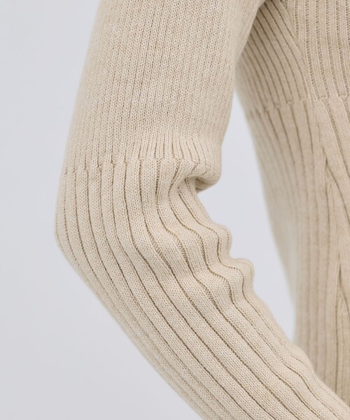 PUBLIC TOKYO（パブリックトウキョウ）の「【2026春新作】リブニットジップフーディ（ニット/セーター・レディース・グレー/アイボリー・FREE）」の11枚目の写真