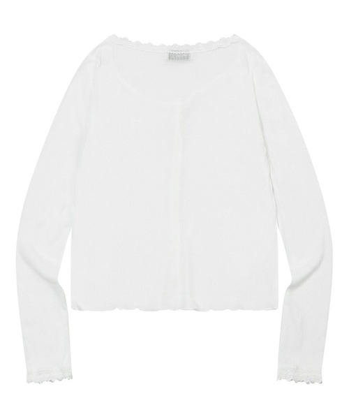 MUCENT（ムセント）の「MUCENT／DELLAレースカーディガン（カーディガン/ボレロ・レディース・ネイビー/グレー/ホワイト・FREE）」の6枚目の写真