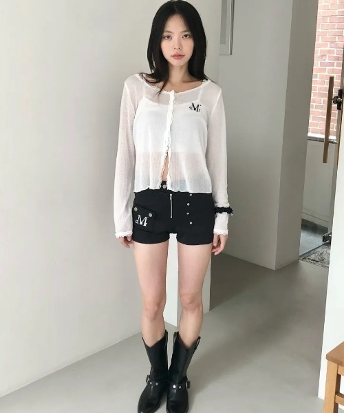 MUCENT（ムセント）の「MUCENT／DELLAレースカーディガン（カーディガン/ボレロ・レディース・ネイビー/グレー/ホワイト・FREE）」の16枚目の写真