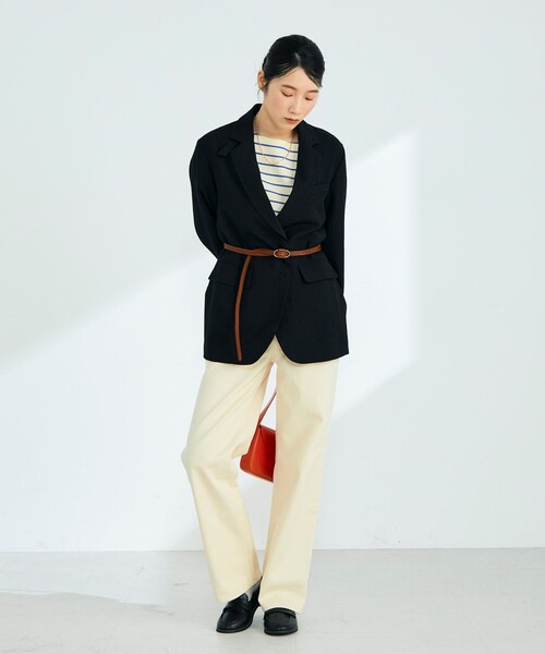 fredy emue（フレディエミュ）の「牛革フリー細ベルト（ベルト・レディース・ブラック/ダークブラウン・FREE）」の3枚目の写真