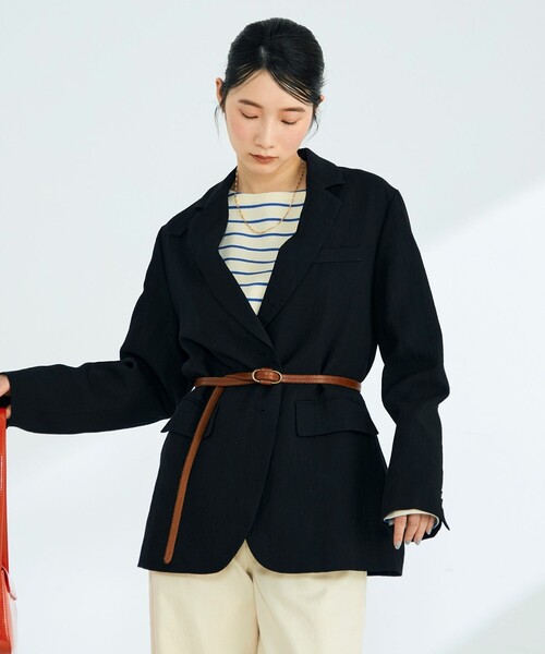 fredy emue（フレディエミュ）の「牛革フリー細ベルト（ベルト・レディース・ブラック/ダークブラウン・FREE）」の4枚目の写真