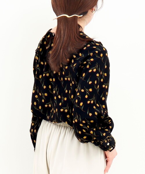 MICO COULIER（ミコクリエ）の「チューリッププリントフリルブラウス（シャツ/ブラウス・レディース・ブラウン系その他/ブルー系その他・38）」の19枚目の写真