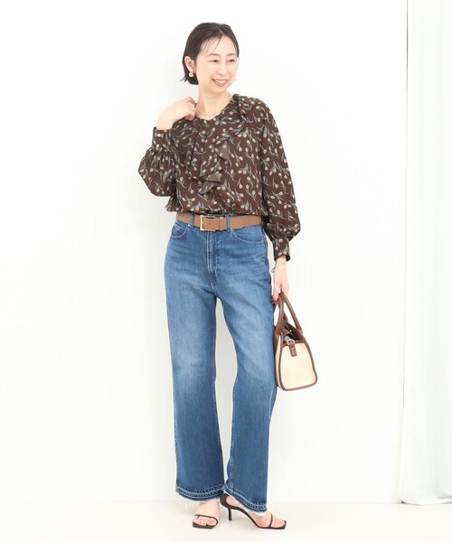 MICO COULIER（ミコクリエ）の「チューリッププリントフリルブラウス（シャツ/ブラウス・レディース・ブラウン系その他/ブルー系その他・38）」の20枚目の写真