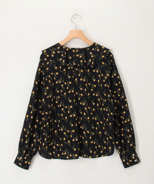 MICO COULIER（ミコクリエ）の「チューリッププリントフリルブラウス（シャツ/ブラウス・レディース・ブラウン系その他/ブルー系その他・38）」の6枚目の写真