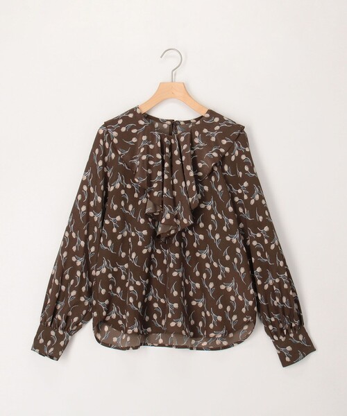MICO COULIER（ミコクリエ）の「チューリッププリントフリルブラウス（シャツ/ブラウス・レディース・ブラウン系その他/ブルー系その他・38）」の8枚目の写真