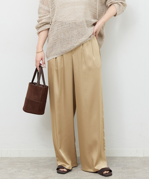 JOURNAL STANDARD relume（ジャーナルスタンダード　レリューム）の「サテンイージーパンツ（その他パンツ・レディース・ネイビー/ベージュ・FREE）」の6枚目の写真