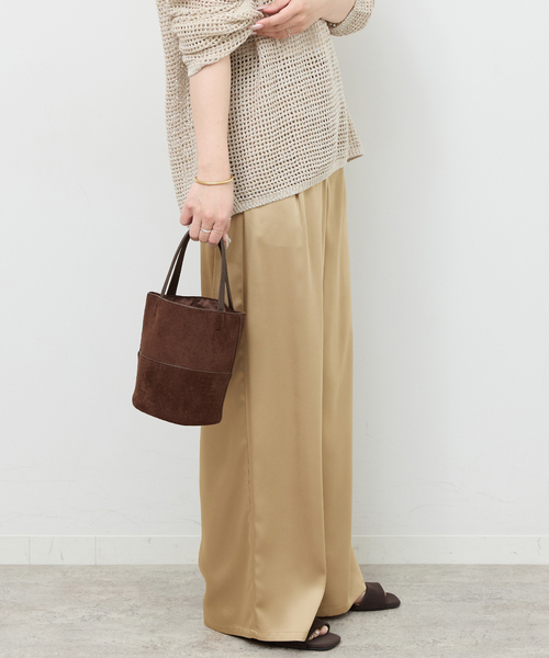 JOURNAL STANDARD relume（ジャーナルスタンダード　レリューム）の「サテンイージーパンツ（その他パンツ・レディース・ネイビー/ベージュ・FREE）」の9枚目の写真