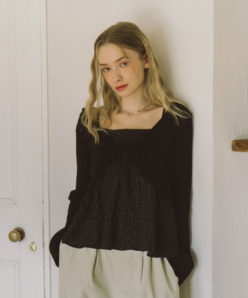 archives（アルシーヴ）の「フリルニットＣＤ×ドットキャミビスチェＳＥＴ（アンサンブル・レディース・グレー/オフホワイト/アイボリー/ブラック・MEDIUM）」の20枚目の写真