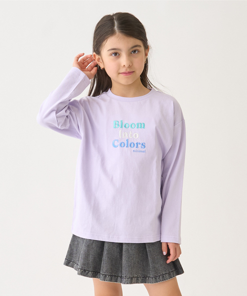 minimal（ミニマル）の「【綿100】【プチプラ】アソートグラフィック長袖Tシャツ（Tシャツ/カットソー・キッズ・チャコール/ホワイト系その他/ラベンダー/オフホワイト/イエロー/サックスブルー・130cm/120cm/140cm/100cm/90cm/110cm）」の5枚目の写真