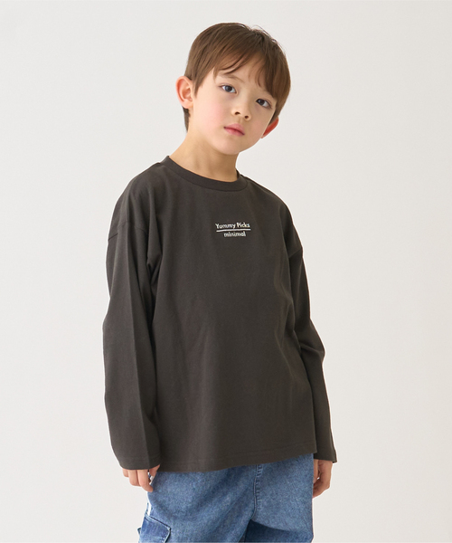 minimal（ミニマル）の「【綿100】【プチプラ】アソートグラフィック長袖Tシャツ（Tシャツ/カットソー・キッズ・チャコール/ホワイト系その他/ラベンダー/オフホワイト/イエロー/サックスブルー・130cm/120cm/140cm/100cm/90cm/110cm）」の21枚目の写真