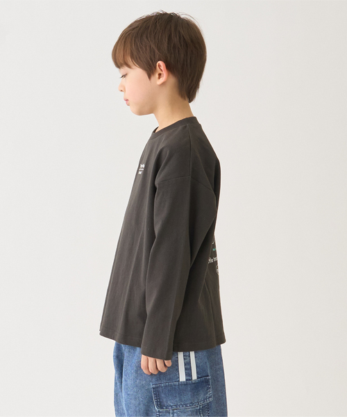 minimal（ミニマル）の「【綿100】【プチプラ】アソートグラフィック長袖Tシャツ（Tシャツ/カットソー・キッズ・チャコール/ホワイト系その他/ラベンダー/オフホワイト/イエロー/サックスブルー・130cm/120cm/140cm/100cm/90cm/110cm）」の22枚目の写真