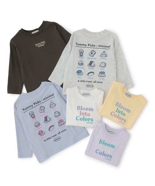 minimal（ミニマル）の「【綿100】【プチプラ】アソートグラフィック長袖Tシャツ（Tシャツ/カットソー・キッズ・チャコール/ホワイト系その他/ラベンダー/オフホワイト/イエロー/サックスブルー・130cm/120cm/140cm/100cm/90cm/110cm）」の13枚目の写真