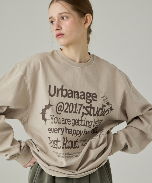 URBANAGE（アーバンエイジ）の「Just About ピグメントオーバーロングスリーブベージュ（Tシャツ/カットソー・レディース・その他・MEDIUM/LARGE）」の4枚目の写真