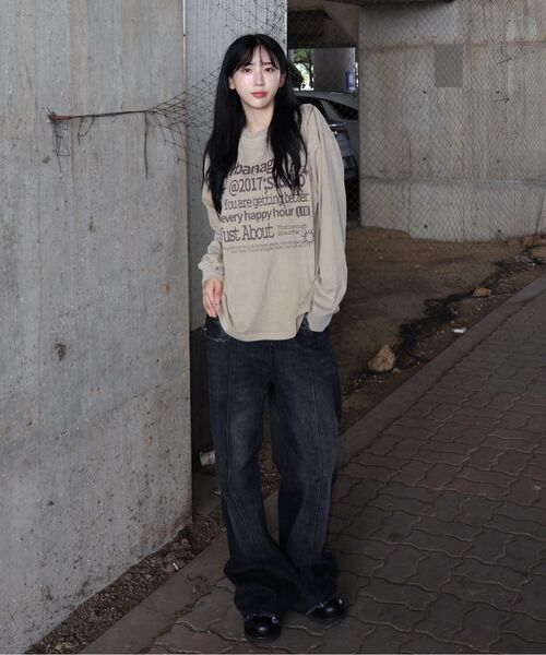 URBANAGE（アーバンエイジ）の「Just About ピグメントオーバーロングスリーブベージュ（Tシャツ/カットソー・レディース・その他・MEDIUM/LARGE）」の9枚目の写真