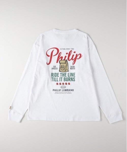 Right-on(ライトオン)の「Other(ソノタ)グラフィックプリントロングスリーブTシャツ(Tシャツ/カットソー・メンズ・ブラック/グレー/ホワイト・S/M/L/XL)」の2枚目の写真