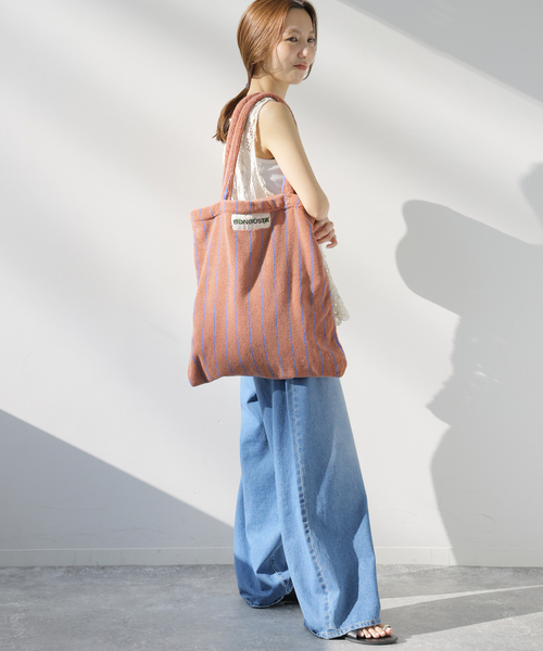 BONGUSTA(ボングスタ)の「【BONGUSTA/ボングスタ】NARAM STRIPED トートバッグ(トートバッグ・レディース・アイボリー/キャメル/ピンク・FREE)」の10枚目の写真