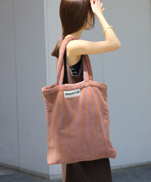 BONGUSTA(ボングスタ)の「【BONGUSTA/ボングスタ】NARAM STRIPED トートバッグ(トートバッグ・レディース・アイボリー/キャメル/ピンク・FREE)」の15枚目の写真