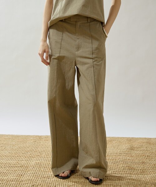 Drawing Numbers（ドローイング ナンバーズ）の「【Drawing Numbers】オーガニックコットンチェックワイドパンツ（その他パンツ・レディース・ブラック/ベージュ・36/38）」の2枚目の写真