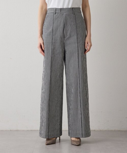 Drawing Numbers（ドローイング ナンバーズ）の「【Drawing Numbers】オーガニックコットンチェックワイドパンツ（その他パンツ・レディース・ブラック/ベージュ・36/38）」の9枚目の写真