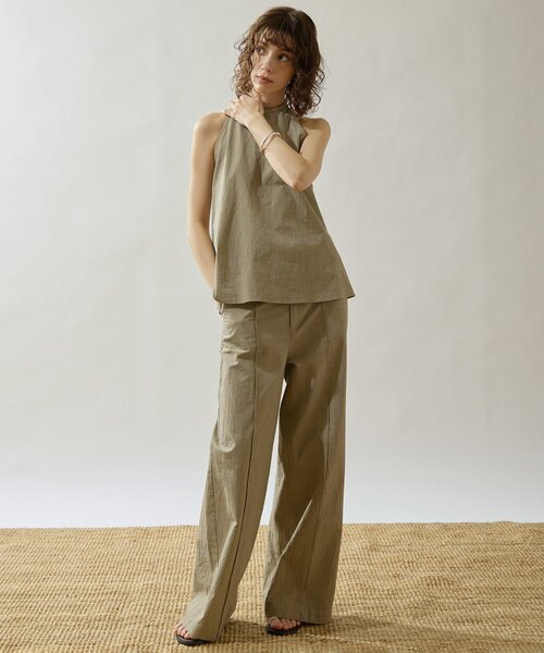 Drawing Numbers（ドローイング ナンバーズ）の「【Drawing Numbers】オーガニックコットンチェックワイドパンツ（その他パンツ・レディース・ブラック/ベージュ・36/38）」の18枚目の写真