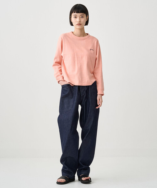 ORCIVAL（オーシバル）の「ORCIVAL | アンイーブンジャージー 刺繍ロングスリーブプルオーバー WOMEN（Tシャツ/カットソー・レディース・サックスブルー/ピンク/ライトグリーン・1）」の4枚目の写真