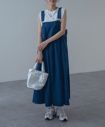 【refinedworks】オールシーズン 着用できる サロペット スカート