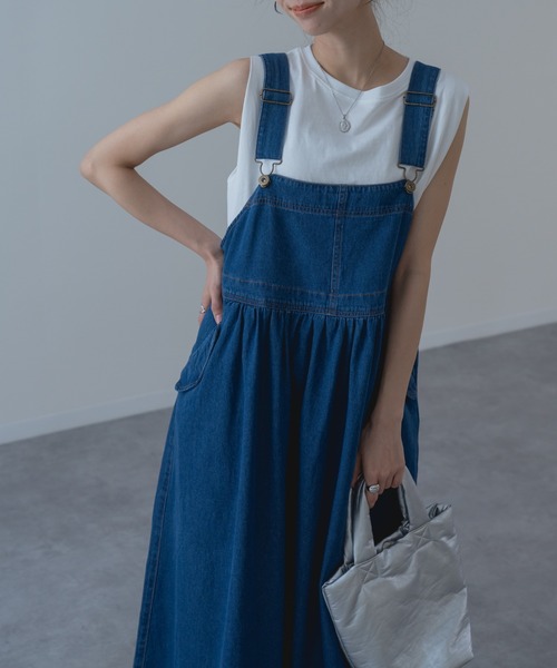 refinedworks（リファインドワークス）の「【refinedworks】オールシーズン 着用できる サロペット スカート（サロペット/オーバーオール・レディース・ネイビー/ブルー・FREE）」の14枚目の写真