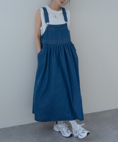 refinedworks（リファインドワークス）の「【refinedworks】オールシーズン 着用できる サロペット スカート（サロペット/オーバーオール・レディース・ネイビー/ブルー・FREE）」の18枚目の写真