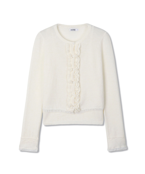 MICHIKO LONDON(ミチコ ロンドン)の「レースラッフルカーディガンセットアイボリー(カーディガン/ボレロ・レディース・その他・MEDIUM/SMALL)」の2枚目の写真