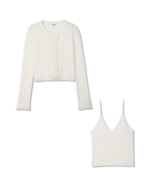 MICHIKO LONDON(ミチコ ロンドン)の「レースラッフルカーディガンセットアイボリー(カーディガン/ボレロ・レディース・その他・MEDIUM/SMALL)」の3枚目の写真