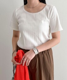 fredy emue | ランダムテレコ5分袖Tシャツ(Tシャツ/カットソー)