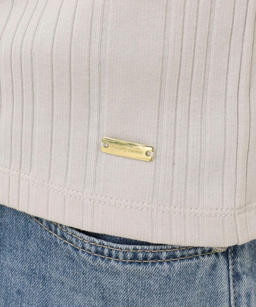 fredy emue(フレディエミュ)の「ランダムテレコ5分袖Tシャツ(Tシャツ/カットソー・レディース・ライトグリーン/ブラウン/ブラック/グレイッシュベージュ/オフホワイト・38)」の21枚目の写真