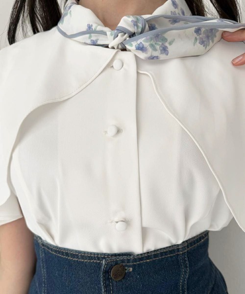 an another angelus（アンアナザーアンジェラス）の「スミレスカーフタイケープブラウス（シャツ/ブラウス・レディース・ピンク/ブルー・FREE）」の9枚目の写真