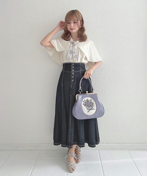 an another angelus（アンアナザーアンジェラス）の「スミレスカーフタイケープブラウス（シャツ/ブラウス・レディース・ピンク/ブルー・FREE）」の15枚目の写真