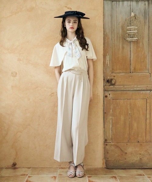 an another angelus（アンアナザーアンジェラス）の「スミレスカーフタイケープブラウス（シャツ/ブラウス・レディース・ピンク/ブルー・FREE）」の3枚目の写真