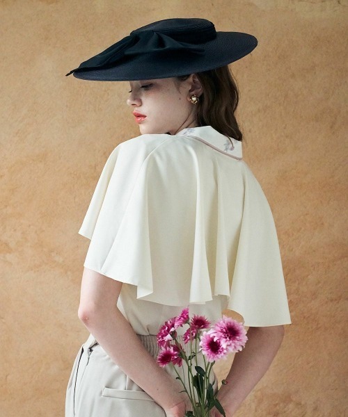 an another angelus（アンアナザーアンジェラス）の「スミレスカーフタイケープブラウス（シャツ/ブラウス・レディース・ピンク/ブルー・FREE）」の4枚目の写真