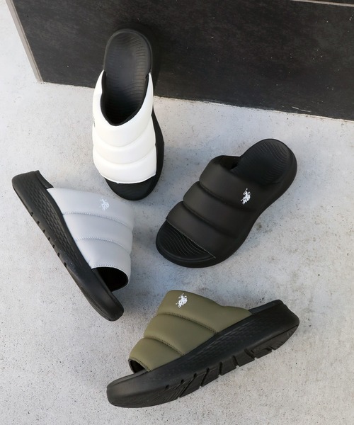 U.S. POLO ASSN.(ユーエスポロアッスン)の「【U.S. POLO ASSN./ユーエスポロアッスン】超軽量 パフィスライドサンダル(サンダル・レディース・ホワイト/グレー/カーキ/ブラック・24.5cm/22.5cm/23cm/23.5cm/24cm)」の5枚目の写真