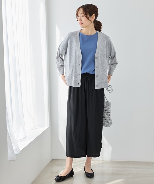 Honeys(ハニーズ)の「ロングガウチョパンツ(その他パンツ・レディース・スミクロ/ダークベージュ/ネイビー/ミント/ブラック系その他/ブラック・3L/L/LL/M/S)」の8枚目の写真