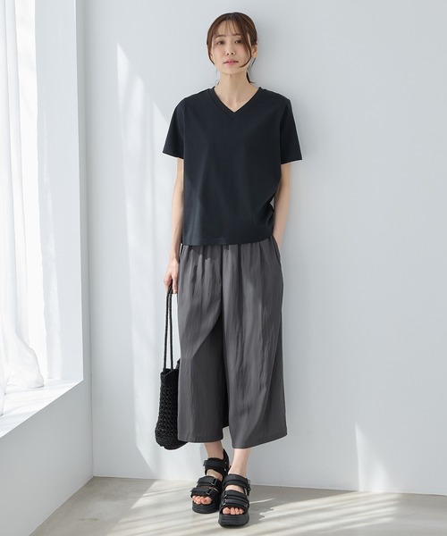 Honeys(ハニーズ)の「ロングガウチョパンツ(その他パンツ・レディース・スミクロ/ダークベージュ/ネイビー/ミント/ブラック系その他/ブラック・3L/L/LL/M/S)」の14枚目の写真