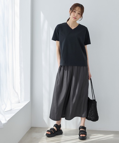 Honeys(ハニーズ)の「ロングガウチョパンツ(その他パンツ・レディース・スミクロ/ダークベージュ/ネイビー/ミント/ブラック系その他/ブラック・3L/L/LL/M/S)」の15枚目の写真