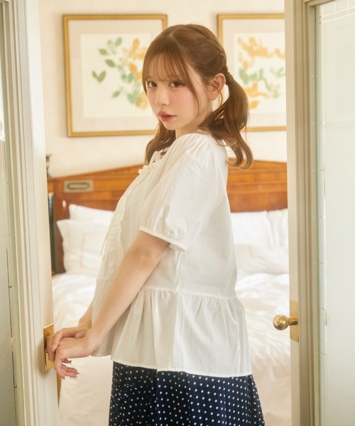 TITTY&CO.（ティティーアンドコー）の「フロントフリルブラウス（シャツ/ブラウス・レディース・ミント/サックスブルー/ホワイト・FREE）」の17枚目の写真