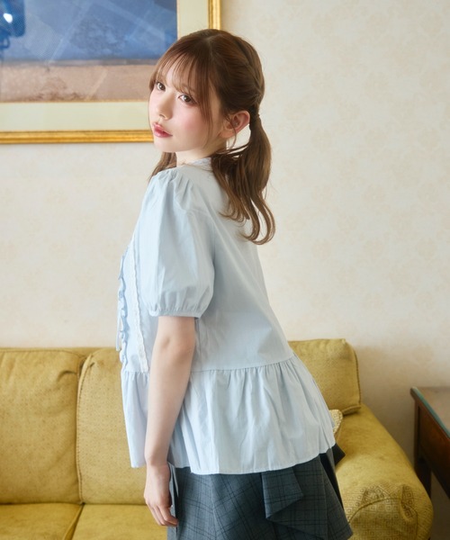 TITTY&CO.（ティティーアンドコー）の「フロントフリルブラウス（シャツ/ブラウス・レディース・ミント/サックスブルー/ホワイト・FREE）」の15枚目の写真