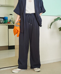 限定展開 ナイロン ワッシャー タック パンツ