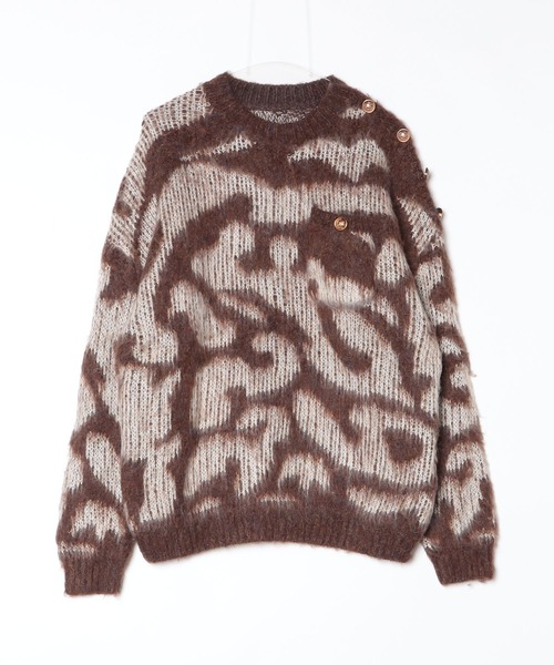 U:UME(ユーム)の「Contrast Color Mix Knit(ニット/セーター・メンズ・ブラウン・FREE)」の1枚目の写真