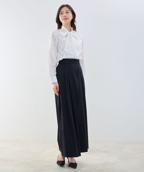 NARACAMICIE（ナラカミーチェ）の「【NARACAMICIE】レースプリントボウタイ長袖ブラウス（シャツ/ブラウス・レディース・ブラック/ホワイト・L/M）」の12枚目の写真