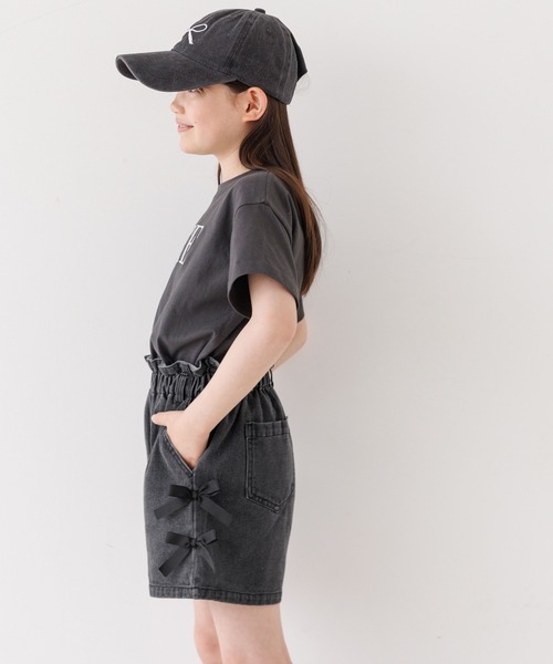 coca（coca）（コカ）の「キッズ　デニムリボンショートパンツ（デニムパンツ・キッズ・ブルー/ブラック・120/130/140/150）」の4枚目の写真