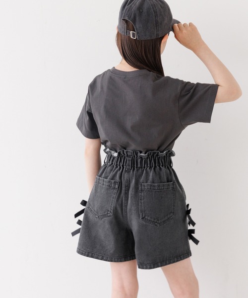 coca（coca）（コカ）の「キッズ　デニムリボンショートパンツ（デニムパンツ・キッズ・ブルー/ブラック・120/130/140/150）」の5枚目の写真