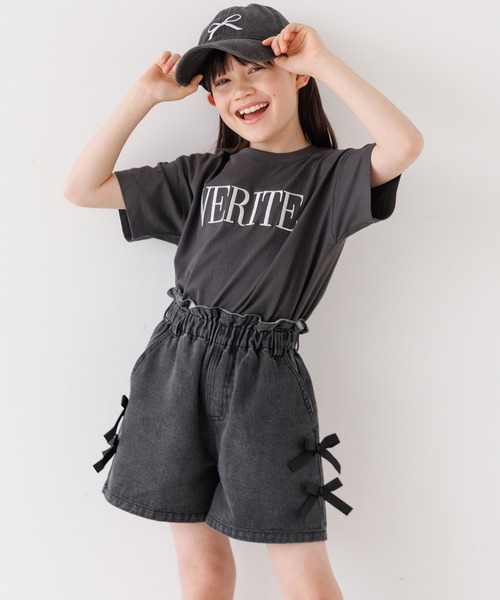 coca（coca）（コカ）の「キッズ　デニムリボンショートパンツ（デニムパンツ・キッズ・ブルー/ブラック・120/130/140/150）」の6枚目の写真