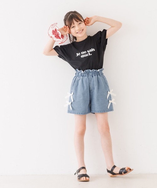 coca（coca）（コカ）の「キッズ　デニムリボンショートパンツ（デニムパンツ・キッズ・ブルー/ブラック・120/130/140/150）」の11枚目の写真