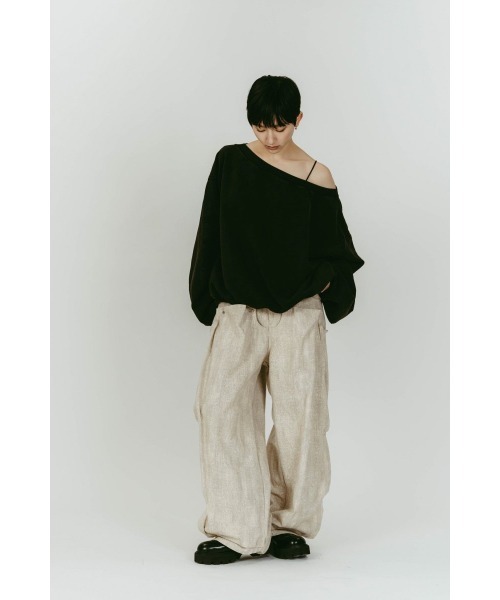 Knuth Marf(クヌースマーフ)の「off shoulder vintage sweat(スウェット・レディース・ブラック/グレー・FREE)」の5枚目の写真